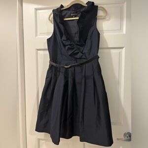 Jones New York cocktail dress, navy blue, size petite 14 sateen